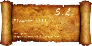 Slemmer Lili névjegykártya
